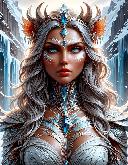 helios-beasts,portrait of a goddess of ice and earth, half body, perfect face, d & d, fantasy, intricate, elegant, highly detailed, digital painting, artstation, concept art, smooth, sharp focus, illustration, art by artgerm and greg rutkowski and alphonse mucha
<lora:helios-beasts:1> <lora:luxart:1>