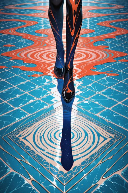 lazypos,pastel colors, surreal, abstract
1 adult woman, marbled floor, liquid floor, colored shadow, different shadow, <lora:super_secret_lora_not_released:5> <lora:TrendCraft_The_Peoples_Style_Detailer-v1.0A-3_13_2025-illustrious:0.2>