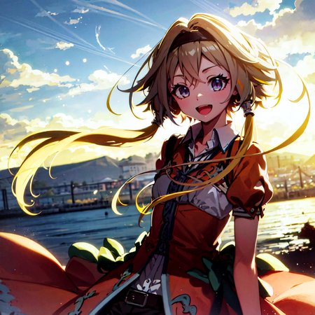 masterpiece, best quality, photorealistic, 3D, shiny_skin, shiny_hair, dynamic angle, beautiful detailed glow, HDR, Rembrandt lighting, colorful refraction, lens flare, bloom, film Reflection, chromatic aberration, light diffusion, public indecency, cowboy shot, deep meaning, physically-based rendering, bright, vibrant, intricate, 1girl,ieiri popo,<lora:ieiri popo:1.0>,  :d