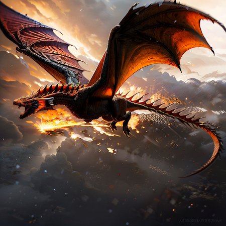 EdobDragon, red fire dragon, open wings, flying, (realistic:1.5), <lora:EdobDragon_v1.0:1>