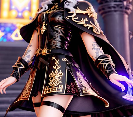 Masterpiece, 4K, highly detailed, magic, fantasy universe, final fantasy xiv black mage, beautiful woman wearing mage_glam,  (final fantasy black mage robes and hat, black gloves, beautiful mage robe with superb golden runes embroidery, magical runes:1.2), casting a spell,half body clear picture, smiling at the viewer, dark haired black mage, extreme amount of detail, (make every pixel count in drawing the most beautifully detailed art you can, beautifully detailed skin:1.1), analog style, magical glowing colors, symmetric, centered, closeup, feminine, athletic, fit, narrow waist, high, contrasted colors,  realistic body proportions, realistic, photo-realistic, 8k, highly detailed, led light, laser lights,fruit-flavored, (thepit bimbo:0.5), glossy,anatomically correct, symmetrical anatomy,  high fantasy castle background, pixies,<lora:Mage_Glam:0.755>,  beautiful ulzzang-6500 face