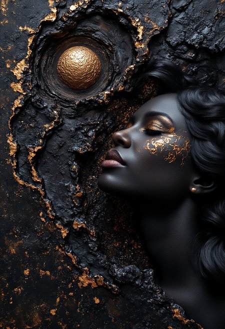 masterpiece, best quality, ultra high res, (abstract art:1.3), (dark theme:1.2), art, stylized, deep shadow, dark theme, 1girl, cosmic dress, cosmic beauty, in space, nebula