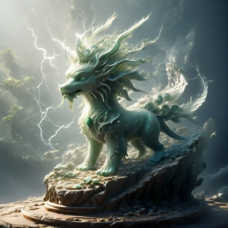8k,hi res,(surreal,score_9, score_8_up, score_7_up, score_6_up),realistic analog photo, award winning photo,magnificent, celestial, ethereal, painterly, epic, majestic, magical, fantasy art , jade dragon, a tall emerald transparent jade with golden arnament, an arched fairy-tale elven tower decorated with statues of golden dragons and shining with magical light, where sparkling burning magical runes like living runes are perfectly intertwined with the architecture of the tower, where natural elements get out of control (storm force, lightning power, the power of fire),((beautiful ancient fairy garden of emerald jade runestones)),(realistic detailed background),<lora:glowneon_xl_v1:0.75> glowneon,STX&ChrisHrrFrstF, <lora:Tempest_Magic_-_XL_Grimoire:1>, tempestmagic