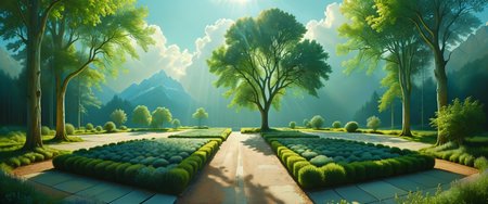 hyper realistic and highly detailed landscape by (amandine van ray:1.2) and (david hockney:1.2), geometric, symmetrical, heavenly, dappled sunlight, dramatic sky, serene, tranquil, picturesque scenery, quaint, gorgeous, beautiful, highly aesthetic <lora:midjourney_mimic-xl-by_andrexsel:0.5> <lora:more_artful-xl:0.5> <lora:envybetterhiresfixxl01-xl:0.0:hr=1.0>