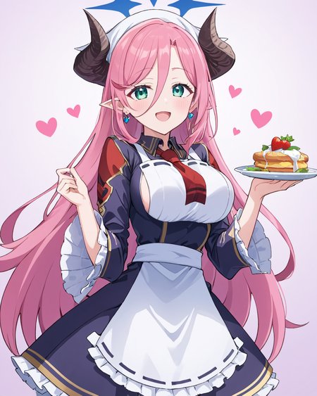 juri \(blue archive\),juri \(blue archive\),1girl, solo, horns, holding_plate, mole_under_eye, looking_at_viewer, open_mouth, heart, earrings, maid_apron, frilled_sleeves, maid, smile, breasts, dress, long_sleeves
<lora:juri_(blue_archive)_image78_2023-12-01-000055:1>halo. gorgeous,key visual, vibrant, studio anime,award-winning, professional, highly detailed,high budget, cinemascope