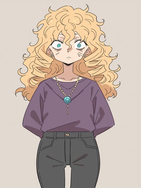 score_9, score_8_up, score_7_up, score_6_up, source_anime, zPDXL, BREAK
1girl, solo, <lora:Masikakumo:1> masika, thirty-something thai woman narrow face   long nose   gray closely spaced  eyes  scars wavy honey  curly or spiral curls  elegant peplum top leather pants  tote bags