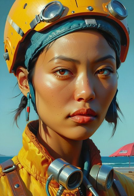 "Tool"'s Album Cover style.
Portrait of "Levy Tran". 
In a diesel-punk aesthetic. 
By "Simon Stalenhag".
Life-like details.
Cinematic. 
Dramatic. 
Dynamic. 
Extremely refined lines and and shapes.
Extremely refined details on objects.
Sharp details.
Wide range of colors.
Many details everywhere. Ray-Tracing. Anti-Aliasing. Realistic soft shadows. Low saturation colors. Insane quality. Insane resolution. Insane details. Masterpiece. 32k resolution.