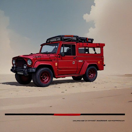 concept art vehicle, car, jeep, rusty red hover car, scifi