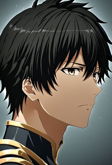 high resolution, solo, best quality, 1Boy, Seiya Kanie, black hair, short hair, portraits, looking at viewer, focused gaze forward, upper body, head upright, neutral expresion, OverallDetail