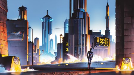 1960s scifi fantasy cover art, ("the far-future City, Splashing":1.2), (masterpiece), (best_quality), (illustration), anime movie background, official art, overwhelming location design, a (sticky:1.3) bridge[, trending on artstation::0.4], absurdres, <lora:bombshell:1>