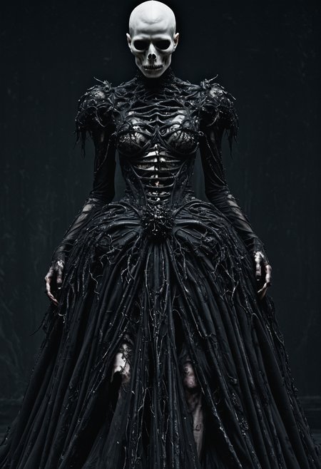 Horror-themed <lora:Alexander McQueen-concept art-000005:1>, alexander mcqueen . Eerie, unsettling, dark, spooky, suspenseful, grim, highly detailed