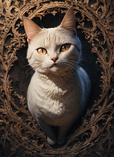 (anime, masterpiece, intricate:1.3), (best quality, hires textures, high detail:1.2), (4k),(incredibly detailed:1.4), (extremely detailed CG unity 8k wallpaper), wb, no human, a cat, <lora:Nitatan:1> nitatan, blots, dark lettering