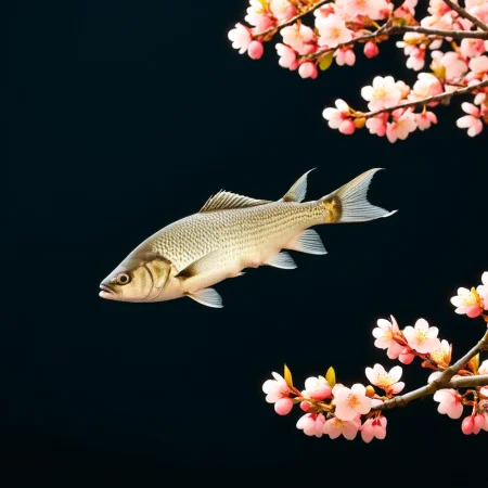 (single fish showcase) <lora:60_fish_showcase:1.1>
Black background,
high quality, professional, highres, amazing, dramatic,
(Cherry blossom park and spring day:0.5),