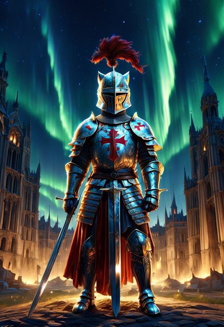 morph-aurora, cat, score_9, score_8_up, score_7_up, score_6_up, score_5_up, score_4_up, UHD, 8K, masterpiece, detailed, ultra_high_resolution, lots of detail, OverallDetailXL, detailxl, ADD-DETAIL-XL, regalres, Masterpiece, 32k, photorealistic:1.4,  cat in armor, holding a halberd, ready for battle, battlefield background, KNIGHT CRUSADER, HELMET, POINTY CRUSADER HELMET, GREAT HELM, GREAT HELM WITH A CROSS, ,CRUSADER HELMET.