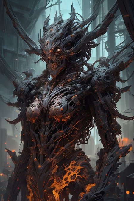 biomechanical cyberpunk cybernetic style cybernetic robot ethereal fantasy concept art of  masterpiece,best quality,absurdres,high details,8K,photorealistic,at distance,cowboy shot,1girl,<lora:epoxy_skull:1>,epoxy_skull,skull mask,<lora:Concept_-_Hella-sthetic_v2:0.7>,<lora:MollyRedWolf:0.7>,mollyredwolf,pale skin,long hair,red hair,<lora:wrenchsfantasy:0.7>,wrenchsfantasy,fantasy,glowing,glowing eyes,<lora:Fan_Warrior:0.7>,war_glam armor,wearing fanbingbing fashion,fanbingbing, . magnificent, celestial, ethereal, painterly, epic, majestic, magical, fantasy art, cover art, dreamy, intricate, elegant, highly detailed, symmetry, magical atmosphere, sharp focus, majestic, very coherent, radiant, advanced, cinematic, artistic, fine detail, winning, beautiful, stunning, dramatic light, designed, rich deep colors, perfect professional background, ambient, tailored set composition  . android, AI, machine, metal, wires, tech, futuristic, highly detailed . futuristic, technological, cybernetic enhancements, robotics, artificial intelligence themes . cybernetics, human-machine fusion, dystopian, organic meets artificial, dark, intricate, highly detailed