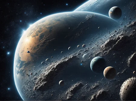 It is a being made of billions of tiny gemstones; he resembles either a woman or a man.
This being is called Rendomriin.
Rendomriin is extremely powerful, proud, and arrogant, but it is also fair and impartial.
it is currently watching a magical planet from space, wondering whether or not to destroy it. view from space, deep space scenery, side view, in the image decript Rendomriin watching a planet from space.
 <lora:FC Flux Perfect Busts:1> <lora:extremely_detailed:1> <lora:å·¨ç¥_FLUX_lora_v1:1> <lora:Realistic-Fantasy-style_flux1D_LOREVER:1> <lora:spacemerge1:1> <lora:ymnmpi196a29e8950n39e6:1>