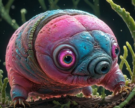score_9, score_8_up, score_7_up, macro photography, (photorealistic:1.3), tardigrade, transparent skin, iridescent eyes, ,transparent, pink and blue color pallet, asymmetric, intricate details, bold lines, hyperrealism, incredibly lifelike, small scale setting, alien starship, set in a drop of water, <lora:TheWeirdies:1.0> TheWeirdies, animal focus, no humans,  <lora:Surrealist_Composition_XL:0.7> strangecomposition,  <lora:Tardi:0.5> tardigrade,  <lora:add-detail-xl:1>