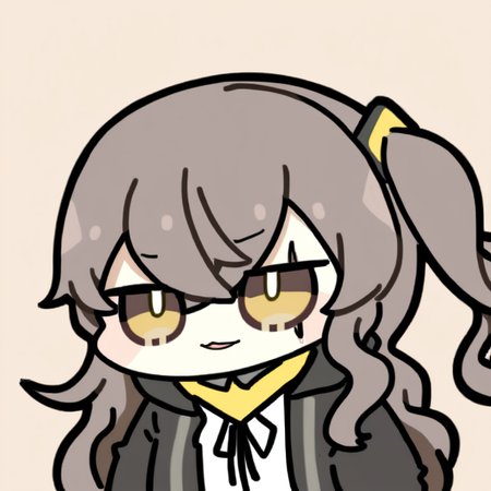 chibi,solo,1girl,ump45 \(girls' frontline\),girls' frontline,long hair,scar across eye,brown hair,one side up,scar on face,bangs,yellow eyes,hair between eyes,brown eyes
<lora:Oldstore_noob_4:1>,