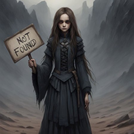 (((Ultra detailed, Megapixel)))
1girl, (((holding out a sign with number "NOT*FOUND"))), by charlie bowater and dan mumford and trevor Brown, hands, terror, gloomy, dark, blank face, no face, wasteland background, no mouth, no eyes, long hair