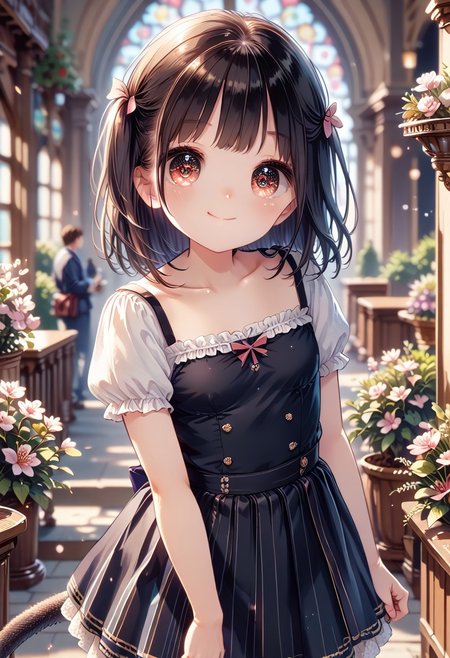 score_9, score_8_up, score_7_up, 1girl, ChiguchiMP, masterpiece, best quality, ultra high res, smiling, happy, (detailed eyes:1.2), Highest quality, outstanding details, super high resolution, (fidelity: 1.4), the best illustration, favor details, highly condensed 1girl, with a delicate and beautiful face, delicate collarbone, high-quality fishtail skirt, shyness