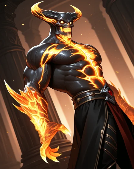 <lora:Corrupted_Shinnok_(Mortal_Kombat)_(Illustrious)_(AD):0.5> Corrupted Shinnok, muscular, Mortal Kombat,
dutch angle, interior, battleground, pillars with bladed spikes, dynamic action, dutch angle,
unstoppable end boss, video game screenshot, male chest focus, twisted torso, bent arm, 
BREAKvery awe, aesthetically pleasing, masterpiece, best quality, amazing quality, very aesthetic, perfect depth of field shot, masterclass color theory, in'ei, gradient style coloring, 
Smooth Quality, lazympos, IllustQualXL_Pos,
