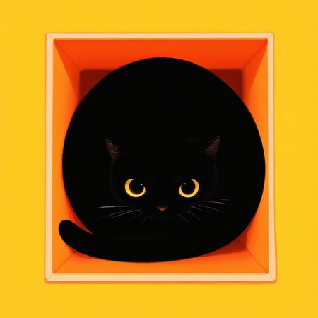 masterpiece, best quality, good quality, very awa, very aesthetic, absurdres, newest, black cat, Box Cat, whiskers, no humans, cat focus, in container, in box, Fill the box, looking at viewer, lying, From Above, Surreal, haiz_ai, no lineart,no outline, <lora:NOOB_vp1_detailer_by_volnovik_v1:0.3> <lora:noobai_ep11_stabilizer_v0.138_fp16:0.3> <lora:ponyv6_noobV1_2_adamW-000017:0.7> <lora:haiz_ai_illu:0.7>