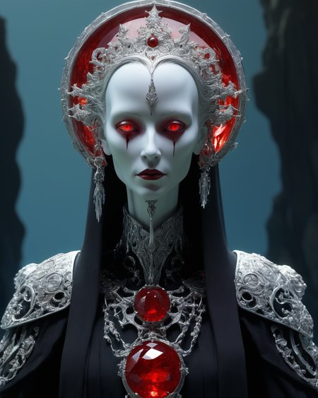 full body lich, detailed face, shadows, full body,  DOLOMITE, blood red,  intense color, silver, chrome,  illuminated face, sunlight shining through gemstone of semi-precious stone, Kay Nielsen , water, reflections, transparency, arch, moon, volumetric lighting, prismatic effect, blood, viewed from the side, <lora:add-detail-xl:1.0>  <lora:xl_more_art-full_v1:0.5>