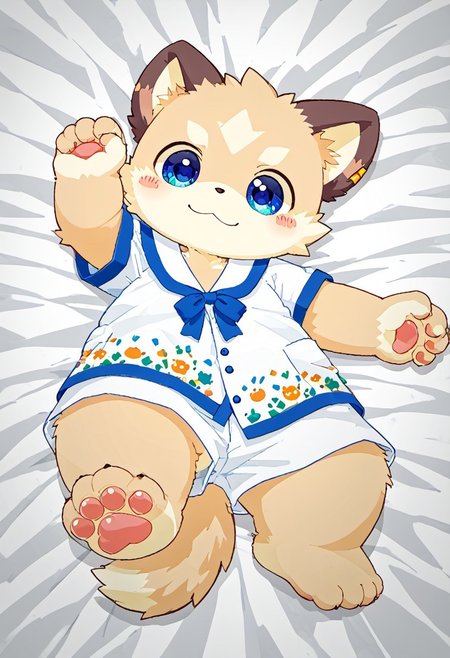 score_9, score_8_up, score_7_up, rating_safe, zuppu11, ((((yne)))), ((((sdgs)))), CuteRB, cute, 1boy, furry, kemono, lying on bed