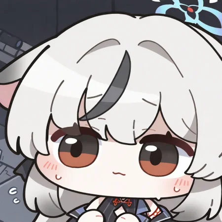 1girl, solo, blush, closed mouth, sweat, black eyes, :3, chibi, deformed, arikuigames1105, kokona \(blue archive\), averting eyes, 
very awa, masterpiece, best quality, amazing quality, absurd res, hi res, highres,  <lora:NoobV065sHyperDmd:1>  <lora:nunchi:0.6> <lora:Arikuigames1105IllustriousV1:1> <lora:ER_SD:1>