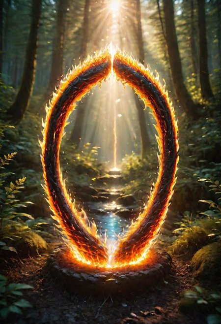 onoff, a photo of a (beautiful:1.7) portal to Tr na ng, colorful, glowing, ultra detailed, well defined fire and water  masterpiece <lora:onoff4:1>