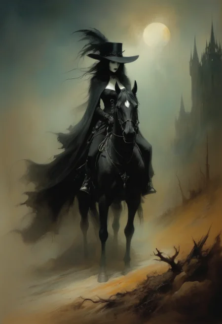 gothic western scene by Anne Bachelier