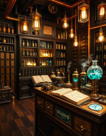 steampunk apothecary