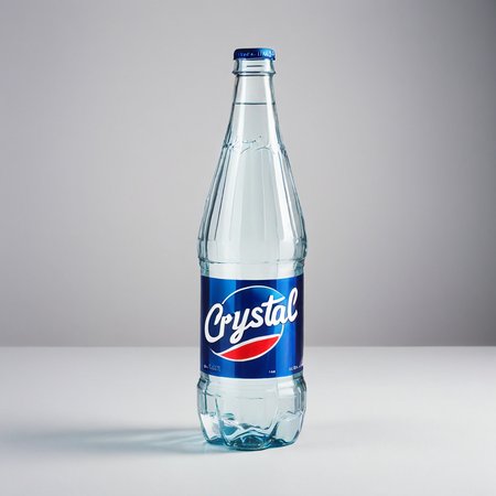 <lora:Everly_Heights_Prop_Generator:1> a bottle of crystal pepsi