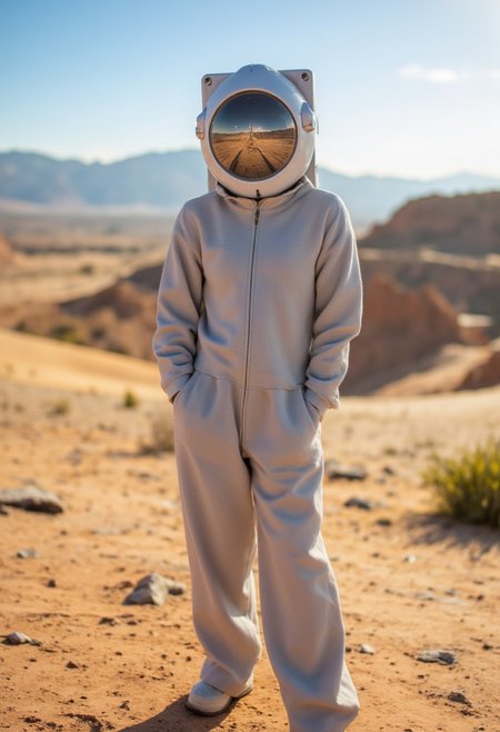 A futuristic astronaut stands on an alien planet, her suit designed to adapt to the environment. The landscape reflects in her visor, showcasing the wonders of the universe.​
, aidmaHyperrealism, aidmafluxpro1.1, aidmaRealisticPeoplePhotograph
