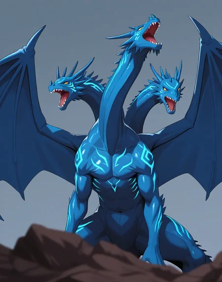 <lora:Grandora_(Shinzo)_(Illustrious)_(AD):1> Grandora, dragon, kaiju, Shinzo, 
((
exterior, anime fantasy, anime science fiction, 
dynamic action, villain, monster, dragon wings, no humans, 3heads, 3necks, glossy scaly body, solid yellow eyes, strong dragon, glowing blue body art, 
)),
BREAK: very awe, aesthetically pleasing, masterpiece, best quality, amazing quality, very aesthetic, perfect depth of field shot, gradient coloring, subsurface reflections, 
masterpiece, best quality, amazing quality, very aesthetic, high resolution, ultra-detailed, absurdres, newest, scenery, {Prompt}, BREAK, detailed background, volumetric lighting,
BREAK: lazympos, lazypos (3),