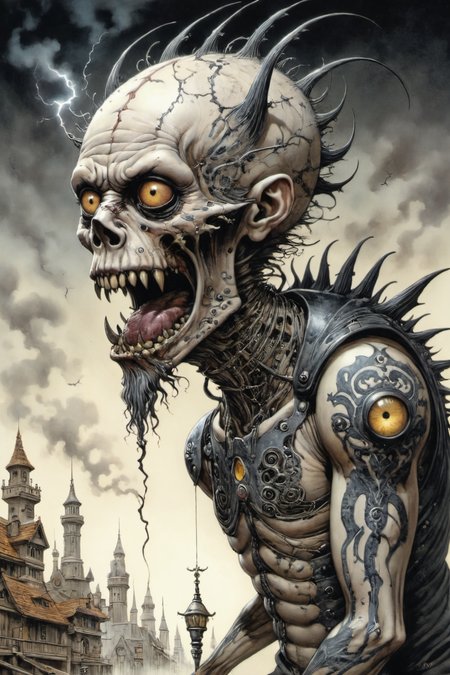 Hyperrealistic art illustration by gris grimly,sparks fear and imagination in the viewer,masterpiece,intricately detailed,awe inspiring, . Extremely high-resolution details, photographic, realism pushed to extreme, fine texture, incredibly lifelike