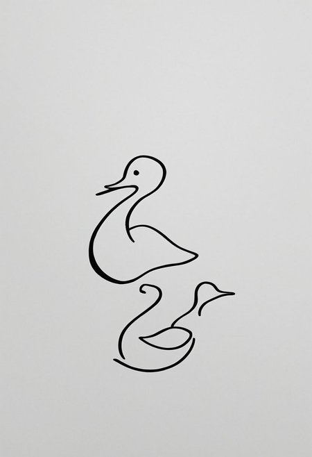 score_9, minimalism, greyscale, drawing of a goose, Stylized