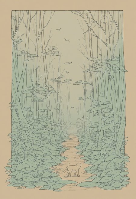 score_9, score_8_up,score_7_up, source_ anime,
 <lora:traditional_slider_v1_NEGWEIGHT:-0.8>,  cat, standing, forest,