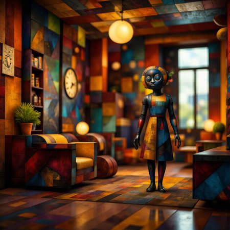 miniatrised Namibian mature female alien in a Victorian dollhouse <lora:midjourney_whisper_chromaplex_v1:1.21>