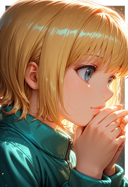 masterpiece, best quality, 32k, high resolution, absurdres 
1girl, solo, Borksen, h_borksen, hunter x hunter, official art, dark grey eyes, short blond hair, long sleeves,full turquoise clothes, bangs, tturquoise jacket,
closeup, closeup to face, portrait, outside border
simple background
light particles, dynamic angle,  cinematic angle, various angles, detailed background, beautiful background, (rays light:1.0),(grow:1.0) vivid colors, shiny and glossy, anime style, high-res, beautiful aesthetic, very intricate, high-quality details, vibrant, 
<lora:add-detail-xl:1.10> <lora:spo_sdxl_10ep_4k-data_lora_webui:0.95> <lora:noobai_ep11_stabilizer_v0.138_fp16:0.6> <lora:StS-Illustrious-Detail-Slider-v1.0:1.10> <lora:cfg_scale_boost:0.95> <lora:nyalia:0.20>  <lora:HUNTERHUNTER___Morena_____borksen:1>