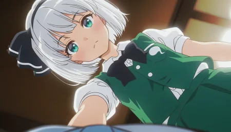 1girl,looking at viewer, 
konpaku_youmu,
<lora:shinjidai_V3:1>
(depth of field, bokeh, solo focus, :0.9)
<lora:dmd2_sdxl_4step_lora_fp16:1> 
 from below,, dutch angle