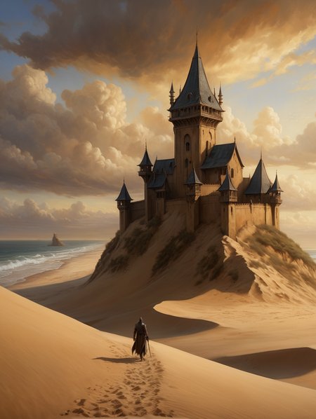 oil painting, the sandcastle, 34K uhd, masterpiece, high detail, 8k, intricate, detailed, high resolution, high res, high quality, <lora:add-detail-xl:1.8>, highly detailed, Extremely high-resolution details, fine texture,