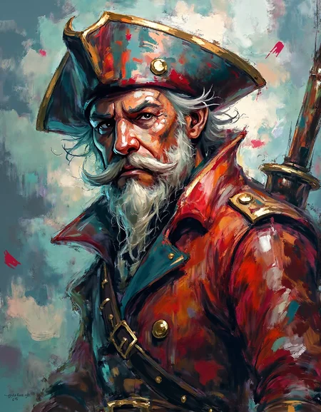 ssf_4bstr4ct painting of an old pride pirate, rough paint with expressive brushstrokes, dramatic lighting