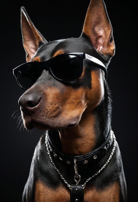 cinematic still (best quality, 8K, high resolution, masterpiece), ultra detailed, (3D CGI), black sunglasses, trendy, fashionable, silver and black stylized angry muscle doberman on a black background, countryside advertising, winning photo . emotional, harmonious, vignette, 4k epic detailed, shot on kodak, 35mm photo, sharp focus, high budget, cinemascope, moody, epic, gorgeous, film grain, grainy, (masterpiece), (best quality), (ultra-detailed), (best quality, 8K, high resolution, masterpiece), ultra detailed, (3D CGI), black sunglasses, trendy, fashionable, silver and black stylized angry muscle doberman on a black background, countryside advertising, winning photo, illustration, disheveled hair, detailed eyes, perfect composition, moist skin, intricate details, earrings, (best quality, 8K, high resolution, masterpiece), ultra detailed, (3D CGI), black sunglasses, trendy, fashionable, silver and black stylized angry muscle doberman on a black background, countryside advertising, winning photo, cinematic, modern fine detail, polished, complex, elegant, vibrant color, highly saturated, sharp focus, epic composition, joyful, dramatic light