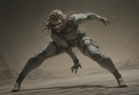 snake_hair, Score_9, score_8_up, score_7_up, 8k, masterpiece, uhd,8k textures,illustriousanime, ultradetailed, award-winning work, absurdres, very aesthetic quality,full body, dynamic pose, dynamic angles, combat, dutch angle, gunshot, enemies:1.2, snake's fighting enemies:1.2,
Solid snake, beard, eyepatch, snake_hair, worm on a string hair, fluffy, multicolored hair, snake,yoji_shinkawa,anime, cyberpunk