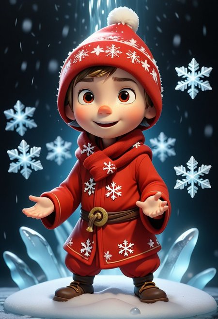 a cartoon character wearing a red hat and scarf with snowflakes, 
pictoplasma, 
a stock photo, 
no watermark signature, 
wearing a plug suit, 
aardman, 
icicle, 
ukrainian monk, 
tendu pose, 
listing image, 
no watermarks, 
unclad against the storm, 
cursed image, 
full - body, 
often described as flame-like, 
Broken Glass effect, 
no background, 
stunning, 
something that even doesn't exist, 
mythical being, 
energy, 
molecular, 
textures, 
iridescent and luminescent scales, 
breathtaking beauty, 
pure perfection, 
divine presence, 
unforgettable, 
impressive, 
breathtaking beauty, 
Volumetric light, 
auras, 
rays, 
vivid colors reflects