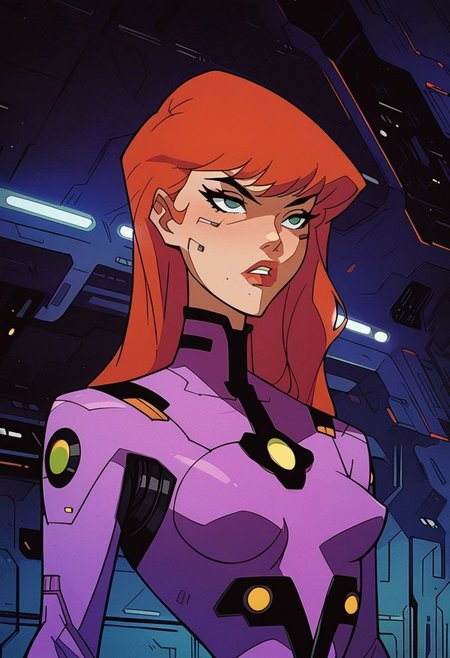 score_9, score_8_up, score_7_up, score_6_up, dcaustyle, 1girl, daphne blake, bodysuit, ginger hair, undercut, pointy breasts, spacecraft interior, 2d, knva, cyberpunk, akazutsumi momoko, wearing a red Starfleet uniform,