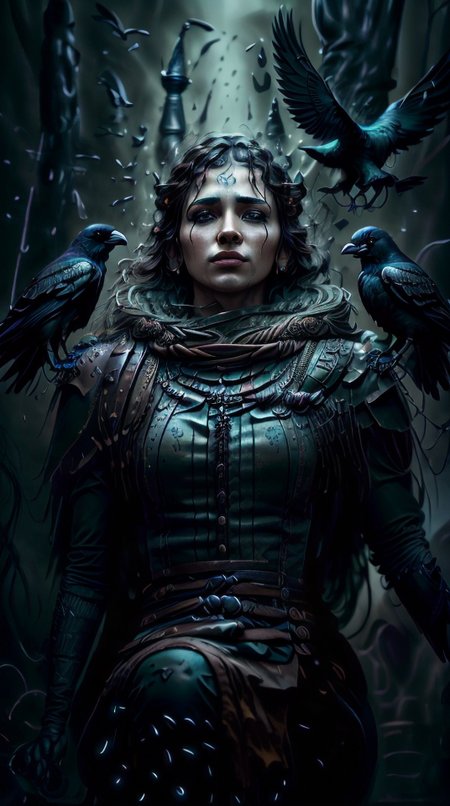 a profestional picutre of 1man, <lora:Concept - Crowmancer:0.7> a powerfull wizard , crowmancer, feathers , <lora:WitchcraftPunkAI:1.2> witchcraftpunkai Wanderlust's Rest: Behavior: The character reclines against a tree or structure, their gaze distant as they take in the world around them. Their movements are unhurried, reflecting their enjoyment of the present moment and their connection to the land. , , camera angle dutch angle and portrait, photorealism,unreal 5 daz,perfectly drawed hands,perfectly drawed face,perfect body,extremely detailed artgerm greg rutkowski greg,((ultrasharp)),((masterpiece)),((best quality)),((ultradetailed)),((intricated details)),ultradetailed character,detailed face,intricated face details,<lyco:GoodHands-beta2:1>,extremaly detailed background,perfectly detailed face,character focus,intricated details of face,fFaceDetail <lora:add_detail:0.7> ultra realistic,32k,RAW photo,(high detailed skin:1.2),8k uhd,dslr,soft lighting,high quality,film grain, beautiful and aesthetic,extremely detailed <hypernet:sxzBloom_sxzBloom:1>,8k, extremely_clear,