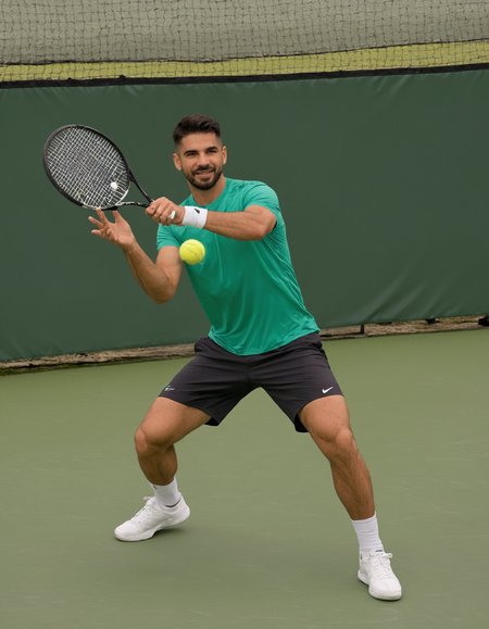 4k photo, Alfonzo Cordrea playing tennis,  <lora:Alfonzo_Cordrea:1>