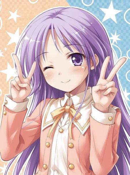 detailed background, shiny skin, posing, rating safe, 
<lora:watajun.pony:1>,
watajun, 
one eye closed, v, peace,